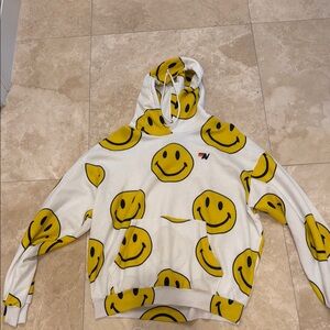 Smiley Face White and Yellow Hoodie